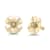 18K Yellow Gold Flower Design Diamond Earrings