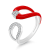 14K White Gold Enamel Diamond Open Design Ring .13ctw