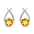 18K White Gold Citrine Earrings