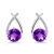 18K White Gold Amethyst Earrings