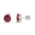 14K White Gold Garnet Solitaire Earrings
