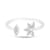 White Sapphire Round Chain Style Ring, Sterling Silver