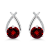 18K White Gold Garnet Earrings