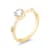 14K Yellow Gold Enamel Ring with  White Topaz and Diamond