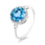 18K White Gold Swiss Blue Topaz and Diamond Ring 2.22ctw