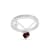 Garnet Heart Ring with Sapphire Accents, Sterling Silver.