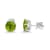 14K White Gold Peridot Solitaire Earrings