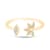 White Sapphire Round Chain Style Ring, Yellow Gold Plated Sterling Silver