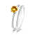 14K White Gold Citrine and Diamond Ring Set .78ctw