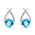 18K White Gold Swiss Blue Topaz Earrings