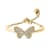 Yellow Gold Plated Sterling Silver White Sapphire Butterfly Ring.