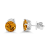 14K White Gold Citrine Solitaire Earrings