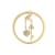 White Sapphire Round Ring, Yellow Gold Plated Sterling Silver