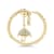 White Sapphire Round Ring, Yellow Gold Plated Sterling Silver