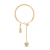 White Sapphire Round Ring, Yellow Gold Plated Sterling Silver