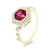 18K Yellow Gold Rhodolite and Diamond Ring 1.56ctw