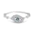 18K White Gold London Blue Topaz and Diamond Ring  .36ctw