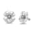 18K White Gold Flower Design Diamond Earrings