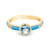 Stackable Yellow Gold Over Sterling Silver Blue Topaz Enamel Ring