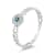 18K White Gold London Blue Topaz and Diamond Ring  .11ctw