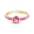 Stackable Yellow Gold Over Sterling Silver Pink Tourmaline Enamel Ring