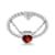 Garnet Heart Ring, Sterling Silver