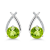 18K White Gold Peridot Earrings