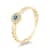 18K Yellow Gold London Blue Topaz and Diamond Ring  .11ctw