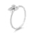 18K Petite White Gold Diamond Flower Ring  .07ctw