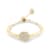 White Sapphire Round Ring, Yellow Gold Plated Sterling Silver
