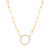 Yellow Gold Plated Sterling Silver Cubic Zirconia Lined Circle Paper
Clip Necklace, 18" + 2"