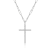 925 Sterling Silver Cubic Zirconia Cross Paper Clip Necklace, 18" +
3" Extension