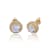 18K Yellow Gold Plated Sterling Silver Cubic Zirconia Classic Halo Stud Earrings