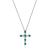 1/8 cttw Lab Grown Diamond and Created Emerald Sterling Silver Cross
Pendant Necklace