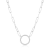 925 Sterling Silver Cubic Zirconia Lined Circle Paper Clip Necklace,
18" + 2" Extension