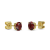 10 Karat Yellow Gold Garnet Stud Earrings For Women