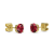 10 Karat Yellow Gold Ruby Stud Earrings For Women