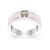Pink Enamel and Lab Diamond Ring In Sterling Silver