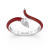 Red Enamel and Lab Diamond Ring In Sterling Silver