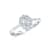 0.50 Ct Oval Shaped Halo Lab-Grown Diamond Ring Set in 14K White Gold