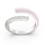 Pink Enamel and Lab Diamond Open Ring In Sterling Silver