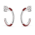 Red Enamel and Lab Grown Diamonds Hoop Earrings In Sterling Silver