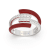 Red Enamel and Lab Diamond Wrap Ring In Sterling Silver