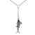 Sterling Silver Lariat Style White Marlin Necklace