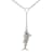 Sterling Silver Lariat Style Blue Marlin Necklace