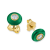 Belle Ciambelle-18K YG studs set with 0.10ctw diamonds and green
chrysoprase doughnut.
