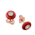 Belle Ciambelle-18K RG studs set with 0.10ctw diamonds and red coral doughnut.