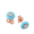 Belle Ciambelle-18K RG studs set with 0.10ctw diamonds and blue
turquoise doughnut.