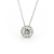 Round Halo with White Center 14K White Gold Pendant with Chain