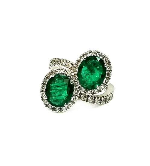 Andreoli Emerald And Diamond Ring